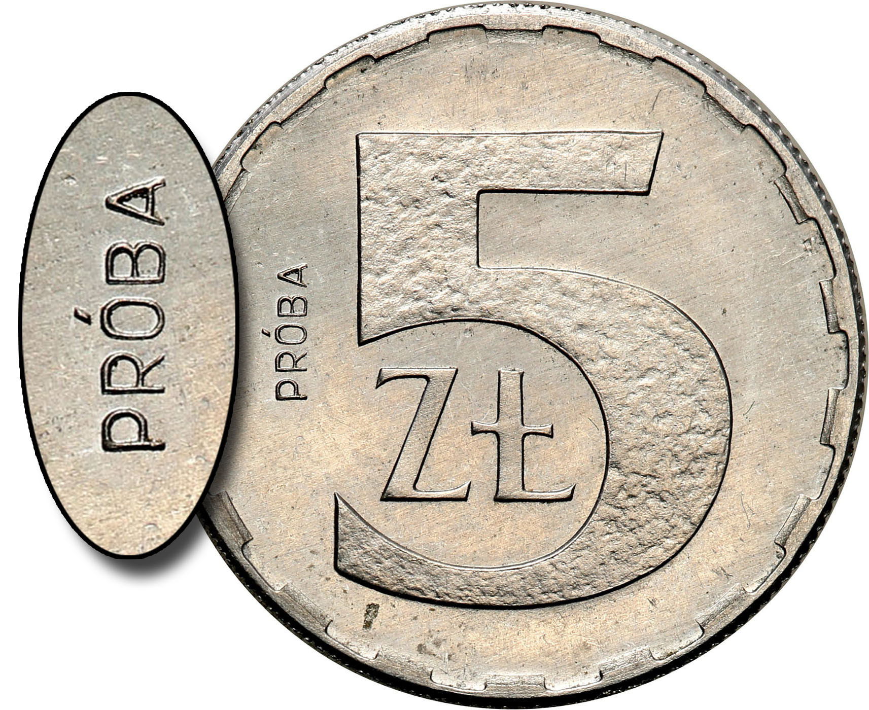 PRL PRÓBA aluminium 5 złotych 1989 - RZADKOŚĆ